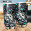 Maxcorners Fishing Tumbler Gray Teal Bubble Honeycomb Design Personalized Name Tumbler (13 Species)