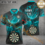 Maxcorners Darts Eagle Thunder Lightning Customized Name, Team Name 3D Polo Shirt
