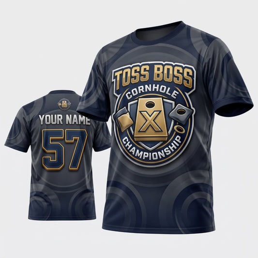 Maxcorners Cornhole Toss Boss Tournament Championship Personalized Name 3D Unisex Shirt