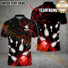 Maxcorners Ball And Pins Break Glass Pattern Bowling Jersey Multicolor Options Personalized Name, Team Name 3D Shirt