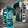 Maxcorners Darts Flaming Skull Vertical Typography Multiple Options Personalized Name, Team Name 3D Shirt