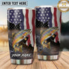 Maxcorners Fishing Tumbler Vertical American Flag Landscape Design Personalized Name Tumbler (13 Species)