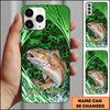 Maxcorners Fishing Green Honeycomb Splash Personalized Name Phone Case  (12 Fish Species)