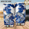 Maxcorners Fishing Tumbler Navy White Distressed Starburst Design Personalized Name Tumbler (13 Species)