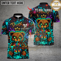 Maxcorners Darts Teddy Love Bear Dartboard Multicolor Customized Name, Team Name 3D Shirts
