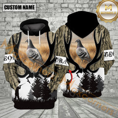 Maxcorners Millitary Green Camo Pigeon Hunting All Over Print Shirt Best Gift For Hunter