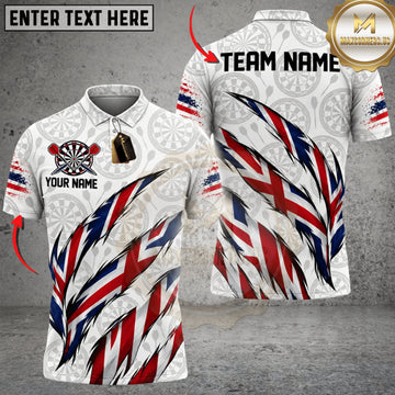 Maxcorners Darts France Flag Sharp Eagle Claw Personalized Name 3D Unisex Shirt