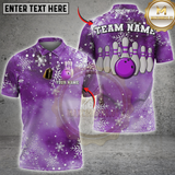 Maxcorners Bowling Snowflake Winter Xmas Multicolor Customized Name, Team Name 3D Shirts