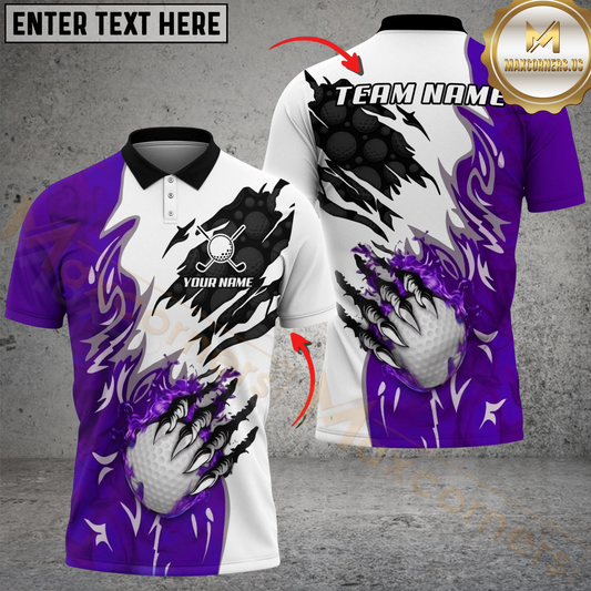 Maxcorners Savage Swing Golf Polo Personalized Name, Team Name 3D Shirt (4 Colors)