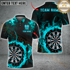 Maxcorners Darts Flaming Multicolor Customized Name, Team Name 3D Shirts