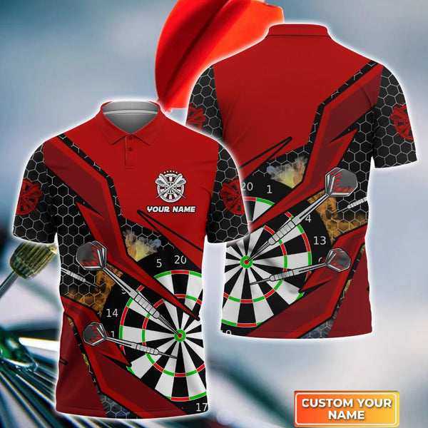 Maxcorners Dart Personalized Name Red Darts 3D Shirt