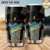 Maxcorners Fishing Tumbler Black Gold Heartbeat Angler Design Personalized Name Tumbler (13 Species)