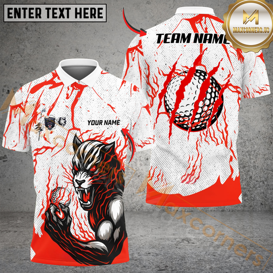 Maxcorners Savage Swing Golf Polo Shirt, Customized Name & Team Name 3D Shirts (4 Colors)