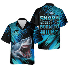 Maxcorners Shark Fishing UPF Shirts, Shark Mode On Born To Hunt, Funny Fishing Shirt, Gift For Fisherman