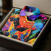 Maxcorners Colorful Cat Wearing Sunglasses Art Golf Shirt, Women's Golf Shirt, Hawaiian Golf Shirt LM1507