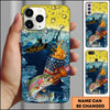 Maxcorners Fishing Phone Case Beer Splash Fishing Graphic Personalized Name 3D Phone Case (10 Fish Species)