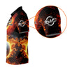 Maxcorners Fire Golf Ball Custom Men's Golf Polo Shirt, Golfing Apparel, Golf Gifts For Men