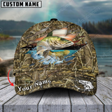 Maxcorners Walleyes Camouflage Fishing Customized Name 3D Cap