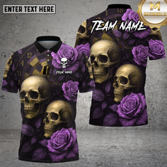 Maxcorners Skull Rose Shirt Red Rose Gothic Skull Multioptions Personalized Name, Team Name Unisex 3D Shirt (4 Colors)