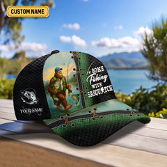 Maxcorners Bigfoot Fishing Hat, Fishing Trucker Hat, Fishing Cap For Men, Fishing Gifts For Dad