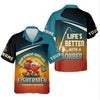Maxcorners Life's Better With A Bobber Fishing UPF Shirts, Men's Fishing Shirts Long Sleeve, Presents For Fishermen