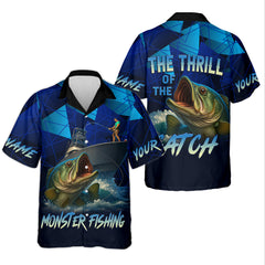Maxcorners Monster Fishing SPF Shirts, The Thrill of The Catch Fishing Shirts For Men, Funny Fisherman Gift