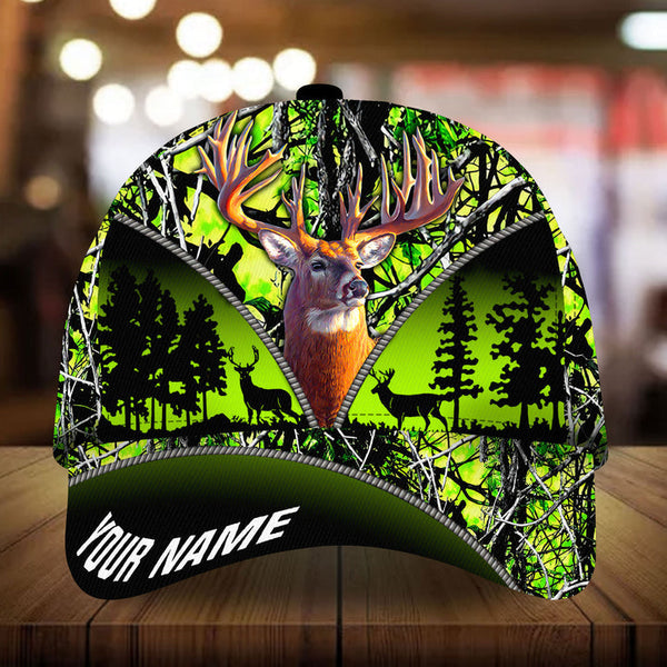 Maxcorners Epic Deer Hunting Zip Camo Pattern 3D Multicolor Personalized Cap