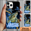 Maxcorners Crappie Splash Water Lightning Stripe Dark Blue Art Golden Line  Personalized Name Phone Case