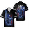 Maxcorners Kiss My Bass Patriotic Fishing Shirt, SPF Shirt, Funny Fishing Shirt, Fishing Shirts For Men, Bass Fishing