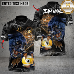 Maxcorners Billiard Black Panther 9-Ball Personalized Name 3D Unisex Shirt