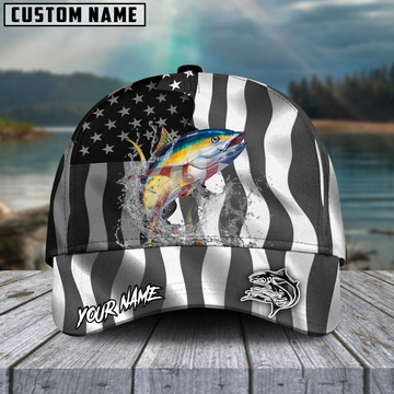 Maxcorners Fishing Black American Flag Sport Personalized 3D Cap (11 Options)