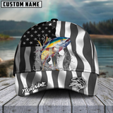Maxcorners Fishing Black American Flag Sport Personalized 3D Cap (11 Options)