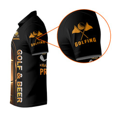 Maxcorners My Drinking Team Has Golfing Problem Custom Men's Golf Polo Shirt, Mens Golf Gift, Funny Golf Shirt