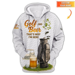 Maxcorners Golf and Beer That's Why I'M Here Golf Polos - White Golf Shirts For Men - Womens Golf Shirt