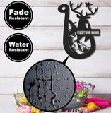 Maxcorners Personalized Hunting Metal Sign WITH LED/WITHOUT LED Light Fishing Wall Art Deer Head Sign Hunter Gift Duck Hunting Sign Bass Fishing Decor LM0110
