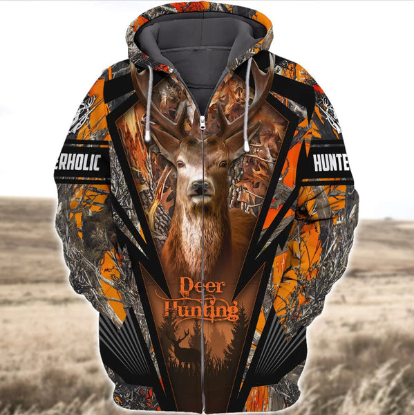 Maxcorners Huntaholic Deer Camo Shirt 3D All Over Printed Clothes