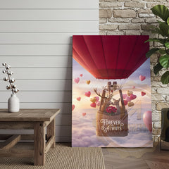 Maxcorners Deer Couple Hot Air Balloon Romantic Sky Personalized Name Canvas