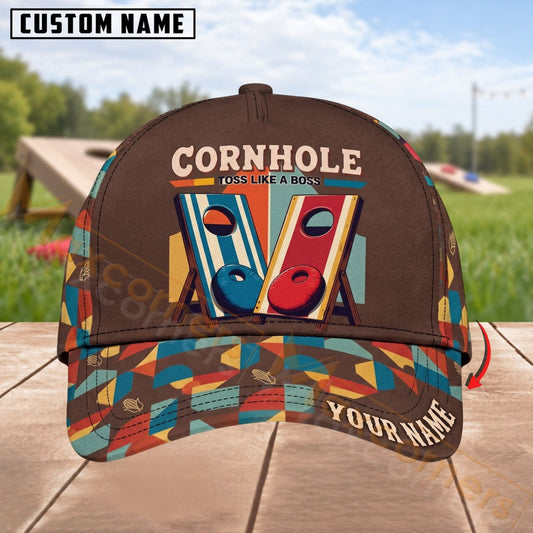 Maxcorners Cornhole Colorful Boards & Bags Design Personalized Name 3D Cap