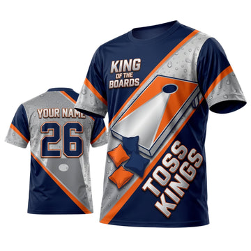 Maxcorners Cornhole King Board Toss Kings Personalized Name 3D Unisex Shirt