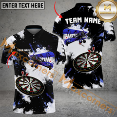 Maxcorners Darts DartBoard Biplane Paint Mutilcolor Options Personalized Name, Team Name 3D Polo Shirt