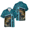 Maxcorners Teal Blue Tournament Fishing Shirts, SPF Long Sleeve Shirts, Fishing Shirts For Men