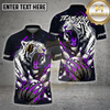 Maxcorners Bowling Shirt White Tiger Bowling Pins Strike Multi Options Personalized Name, Team Name 3D Shirt