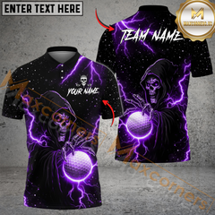 Maxcorner Thunder Reaper Golf Polo Shirt Customized Name, Team Name 3D Shirts (4 Colors)