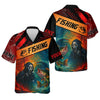 Maxcorners Ghost Face Fish Mens Sun Protection Shirts, Fishing Jersey, Fisherman Gift, Fishing Shirts For Men