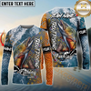 Maxcorners Fishing Skin Seawave Personalized Name, Team Name 3D Long Sleeve Shirt