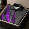 Maxcorners Purple Claw Marks Hawaiian Golf Shirt, Scratch Print Women's Golf Tops, Ladies Golf Shirts LM1507