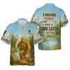 Maxcorners Finding Peace And A Good Catch In The Wilderness Bigfoot Fishing UPF Shirts, Gift For Fisherman