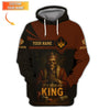 Maxcorners Custom Poker Shirt Skeleton King Design, It's Good to Be King Brown Black Tee Poker T Shirt for Poker PlayersLM1009