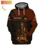 Custom Poker Shirt Skeleton King Design, It's Good to Be King Brown Black Tee Poker T Shirt for Poker Players