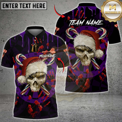 Maxcorners Dart Skull Santa Multicolor Customized Name, Team Name 3D Shirts
